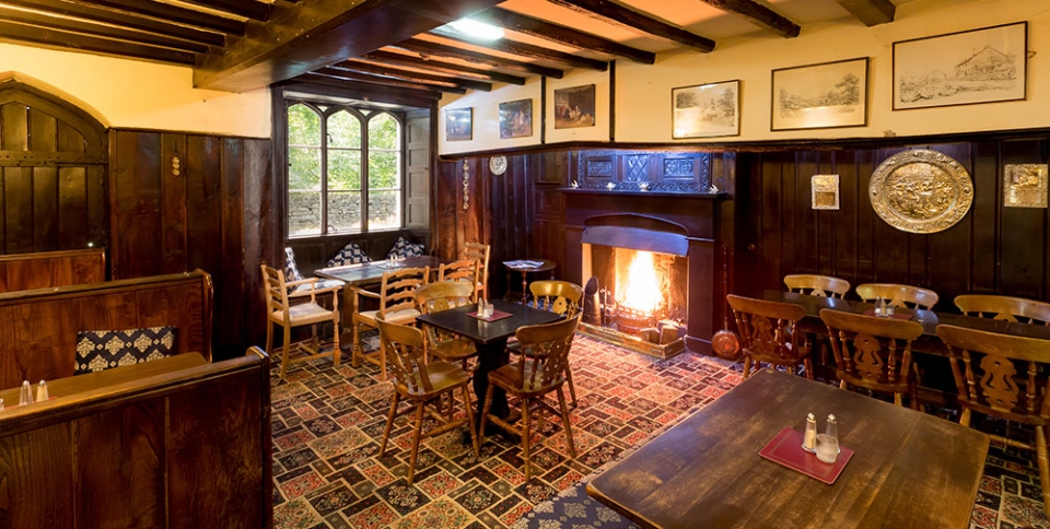 Eat in the 400 year old oak panelled room
