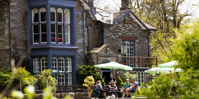 Patio beer garden with people 2 4992