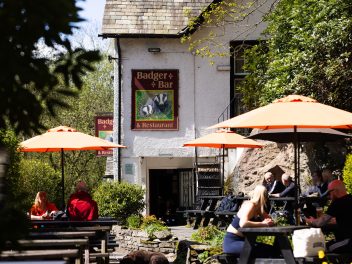 Beer garden with people 4933